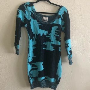 FURST OF A KIND PATTERN SWEATER DRESS